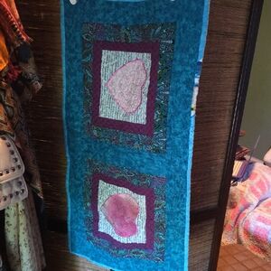 Handmade Quilted Decorative Piece with Heart Design